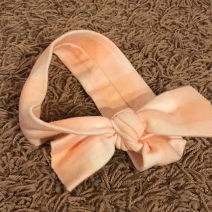 Peach and white baby Bow